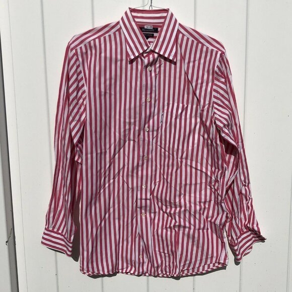 Faconnable Men's Striped Button Down Front Shirt P - Picture 1 of 10